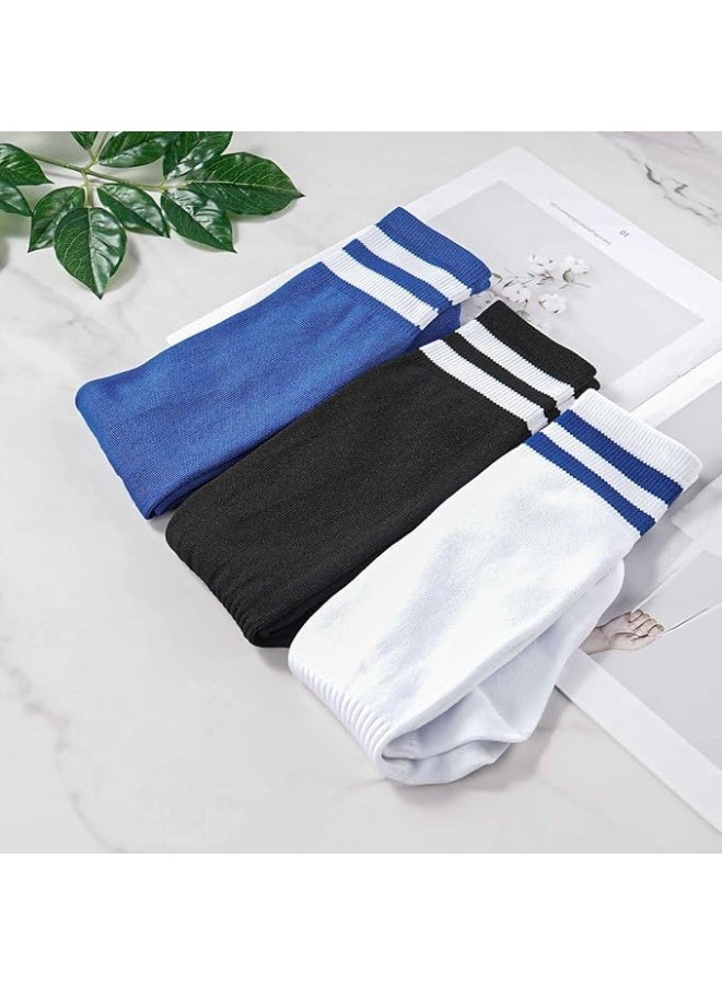 3 زوج من جوارب كرة القدم الرياضية المضادة للانزلاق، جوارب رياضية محايدة للجنس، جوارب ملصقات مطاطية مضادة للانزلاق للرجال والنساء، أبيض، مقاس M - Image 3